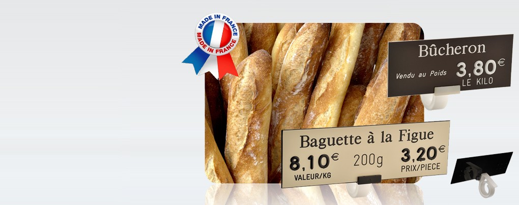 Etiquettes alimentaires Boulangerie idéales pour l'affichage du prix de vente de vos pains et produits frais 